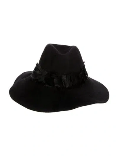 Pre-owned Eugenia Kim Suede Fedora Hat In Black