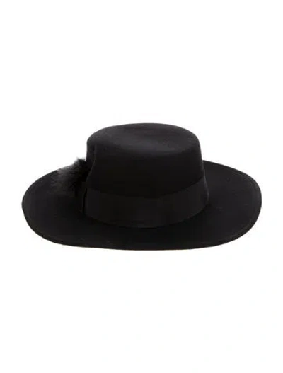 Pre-owned Eugenia Kim Suede Fedora Hat In Black