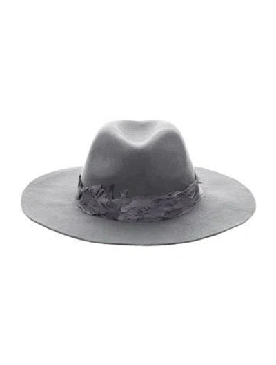 Pre-owned Eugenia Kim Suede Grey Fedora Hat W/tags In Gray