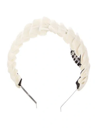 Pre-owned Eugenia Kim Suede Pleated Headband. W/tags In Neutral