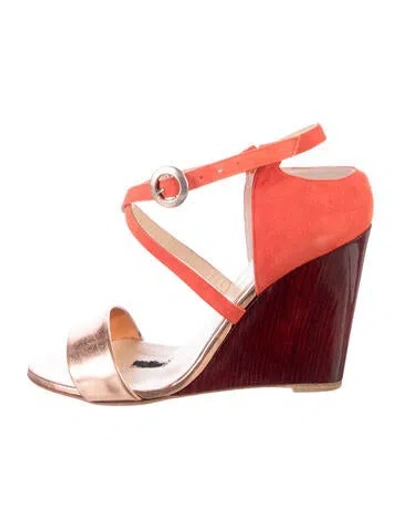 Pre-owned Eugenia Kim Suede Sandals In Orange