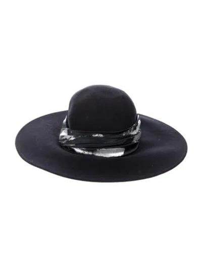 Pre-owned Eugenia Kim Suede Wide Brim Sun Hat In Blue