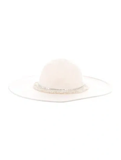Pre-owned Eugenia Kim Suede Wide Brim Sun Hat In Neutral