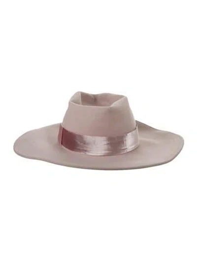 Pre-owned Eugenia Kim Suede Wide Brim Sun Hat In Pink