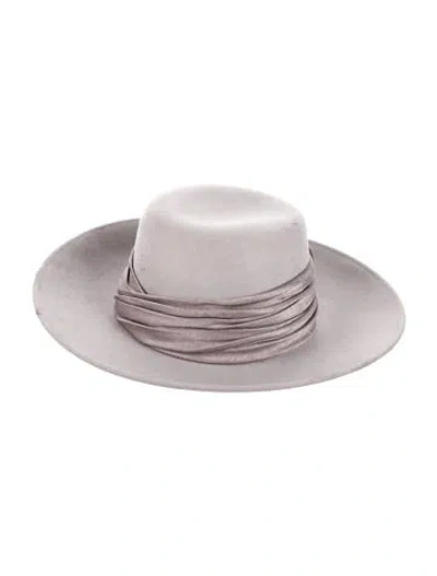 Pre-owned Eugenia Kim Suede Wide Brim Sun Hat In Purple