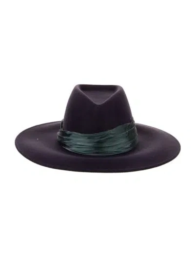 Pre-owned Eugenia Kim Suede Wide Brim Sun Hat W/tags In Purple