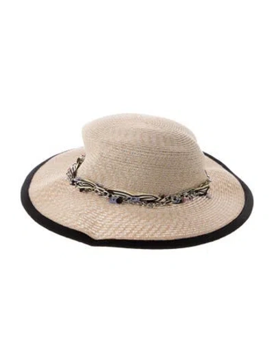Pre-owned Eugenia Kim Sun Hat In Black/neutrals