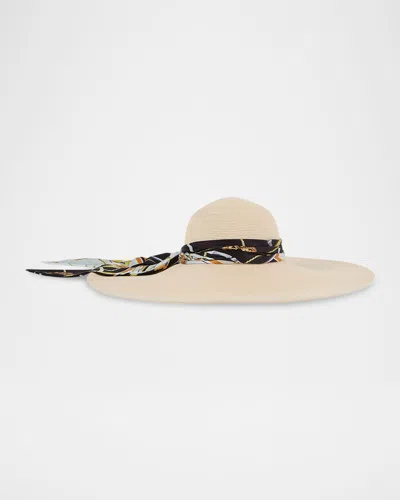 Eugenia Kim Sunny Satin Scarf Sun Hat In Neutral