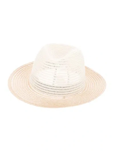 Pre-owned Eugenia Kim Tan Pattern Print Fedora Hat With Tags. In Neutral