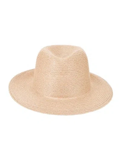 Pre-owned Eugenia Kim Tan Whipstitched Fedora Hat  W/tags In Neutral