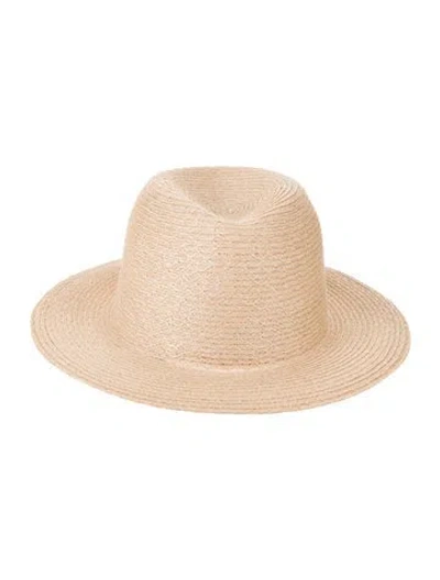 Pre-owned Eugenia Kim Tan Whipstitched Fedora Hat W/tags In Neutral