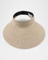 Eugenia Kim Trixie Large Brim Hemp Visor In Natural Gold