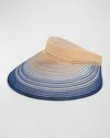 Eugenia Kim Trixie Sheer Ombre Visor In Beige Blue