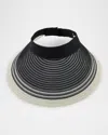 Eugenia Kim Trixie Striped Visor In Black Ivory