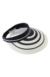 Eugenia Kim Trixie Wide Brim Packable Visor In Navy/ivory
