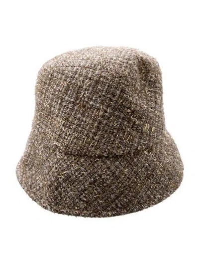 Pre-owned Eugenia Kim Tweed Bucket Hat In Gold