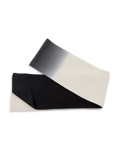 Eugenia Kim Two Tone Dip Dye Rib Knit Merino Wool Scarf In Black