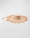 Eugenia Kim Valentina Raffia Large Brim Hat With Chain In Natural