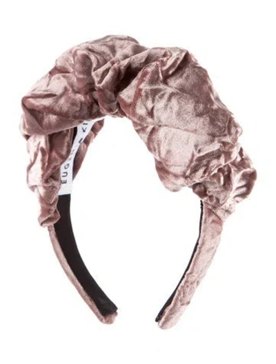 Pre-owned Eugenia Kim Velour Ruffle Headband W/tags In Pink