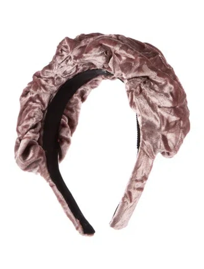 Pre-owned Eugenia Kim Velour Ruffle Headband W/tags In Pink