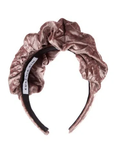 Pre-owned Eugenia Kim Velour Ruffle Headband W/tags In Pink