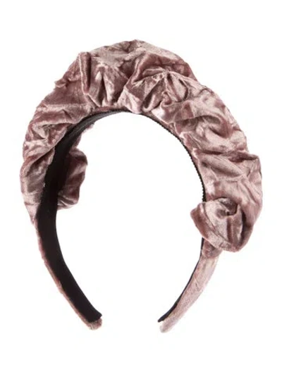 Pre-owned Eugenia Kim Velour Ruffle Headband W/tags In Pink