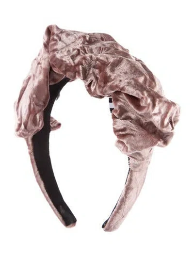 Pre-owned Eugenia Kim Velour Ruffle Headband W/tags In Pink