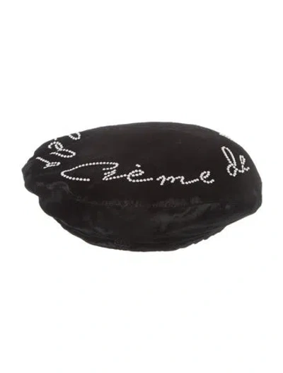 Pre-owned Eugenia Kim Velvet Beret Hat W/tags In Black