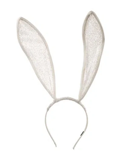 Pre-owned Eugenia Kim White Glitter Bunny Ears Headband
