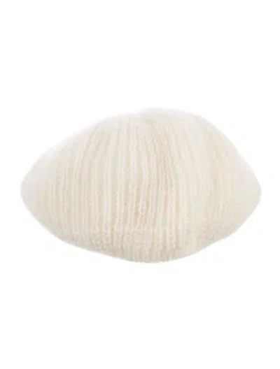 Pre-owned Eugenia Kim White Wool Felt Crochet Beret.