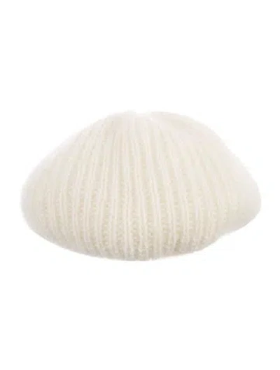 Pre-owned Eugenia Kim White Wool Felt Crochet Beret.