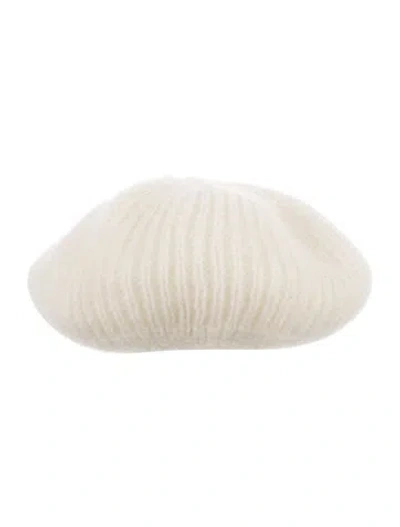 Pre-owned Eugenia Kim White Wool Felt Crochet Beret.