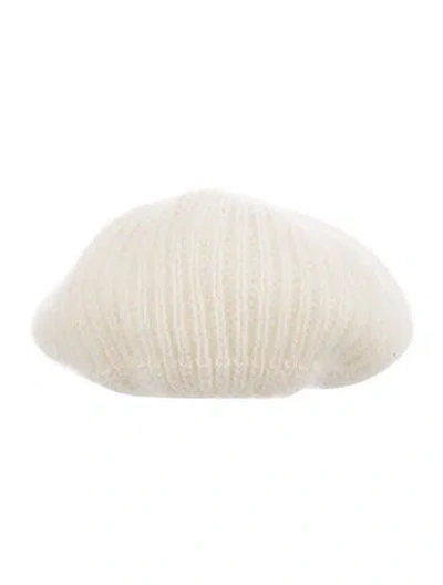 Pre-owned Eugenia Kim White Wool Felt Crochet Beret.