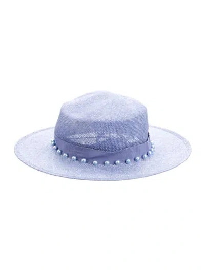 Pre-owned Eugenia Kim Wide Brim Fedora Hat  W/tags In Blue