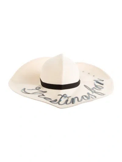 Pre-owned Eugenia Kim Wide Brim Hat In Neutrals