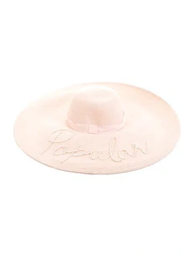 Pre-owned Eugenia Kim Wide-brim Beaded Hat W/ Tags In Pink
