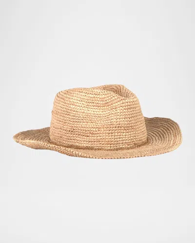 Eugenia Kim Winona Crochet Raffia Packable Cowboy Hat In Neutral