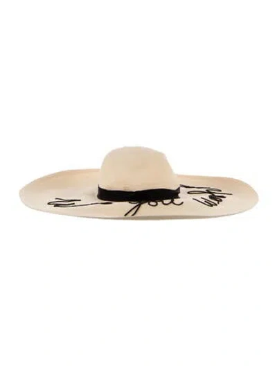 Pre-owned Eugenia Kim Wish You Were Here Toyo Paper Sun Hat W/tags In Neutrals