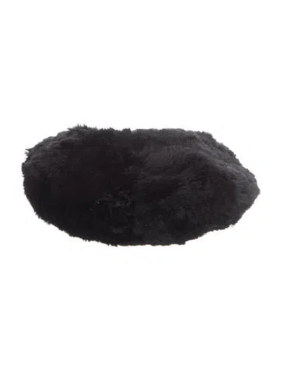 Pre-owned Eugenia Kim Women's Black Fur Beret  W/tags
