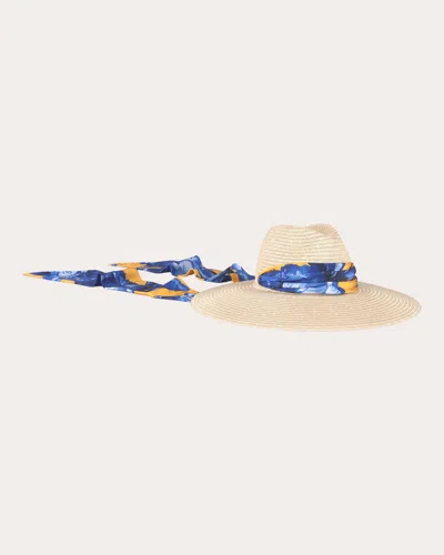 Eugenia Kim Cassidy Packable Wide-brim Fedora With Scarf In Neutral