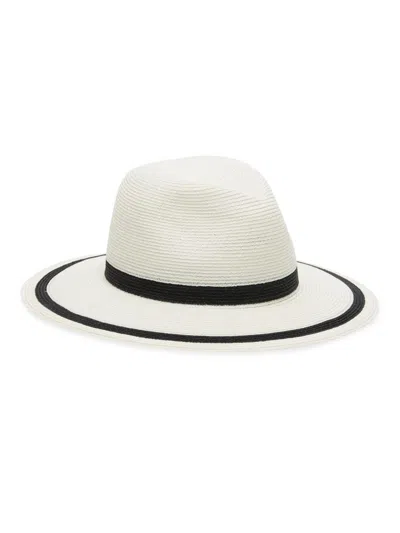 Eugenia Kim Women's Courtney Packable Striped Fedora In White