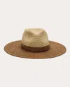 Eugenia Kim Women's Emmanuelle Colorblocked Raffia Packable Fedora In Natural/chocolate