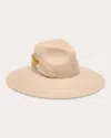 Eugenia Kim Emmanuelle Feather Trim Wool Fedora In Neutrals