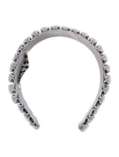 Pre-owned Eugenia Kim Women's Grey  Metallic Ruffled Headband