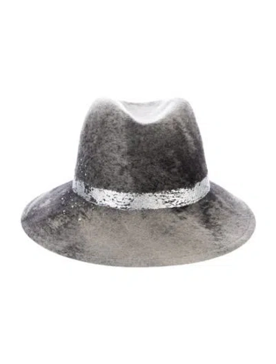 Pre-owned Eugenia Kim Women's Grey Wool  Panama Hat
