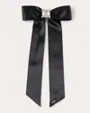 Eugenia Kim Women's Lacey Satin Crystal Bow Barrette In Black