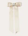 Eugenia Kim Women's Lacey Satin Crystal Bow Barrette In Neutrals