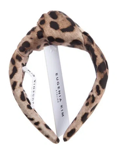 Pre-owned Eugenia Kim Women's Lepord Print Headband  W/tags In Neutral