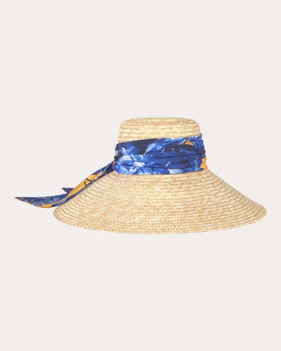 Eugenia Kim Women's Mirabel Satin Scarf Straw Sun Hat 14k Gold In Brown
