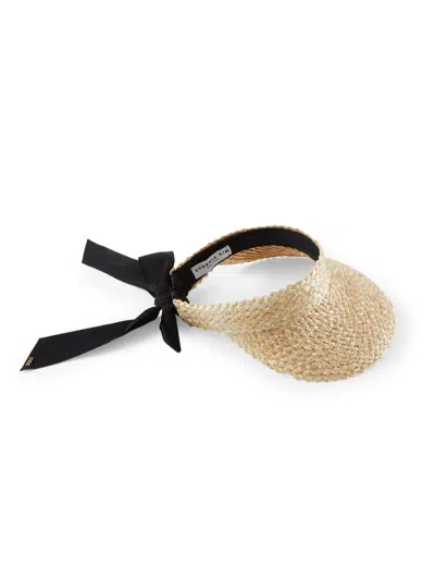 Eugenia Kim Women's Ricky Straw Self-tie Visor In Brown